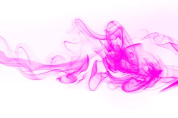 Poster Beautiful pink smoke abstract on white background © apimook