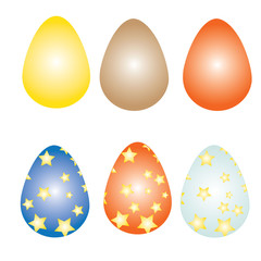  illustration of Easter eggs collection on a white background