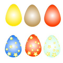 Vector illustration of Easter eggs collection on a white background