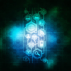 Digital Abstract technology background,2d illustration