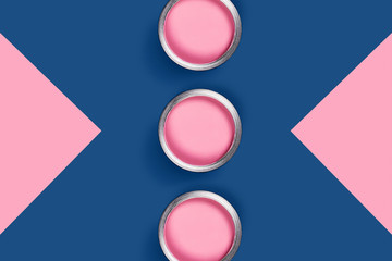 Two-toned background with paint can.