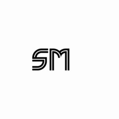 Obraz premium Initial outline letter SM style template