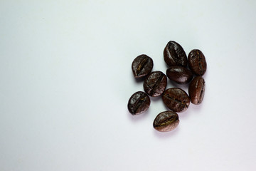 Coffee beans in white background