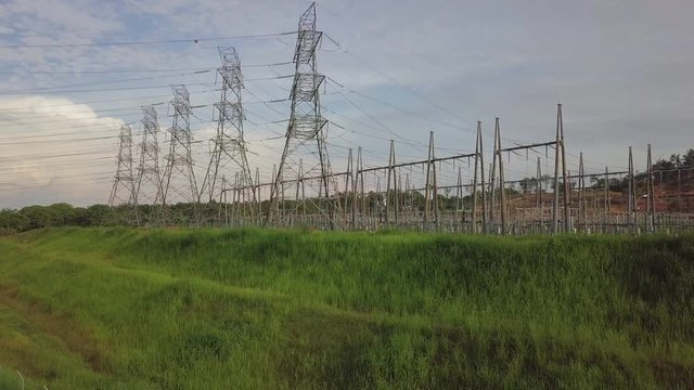 Aerial ascending electric station. 