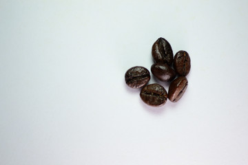 Coffee beans in white background