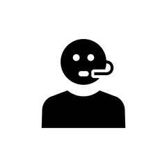 Customer Service Vector Glyph Icon, Solid Style.