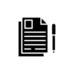 Writing Vector Glyph Icon, Solid Style.