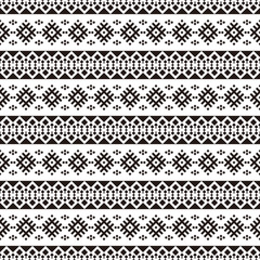 Seamless Etnic Pattern in black and white color. BW Tribal Aztec Pattern
