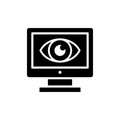 Monitor Vector Glyph Icon, Solid Style.