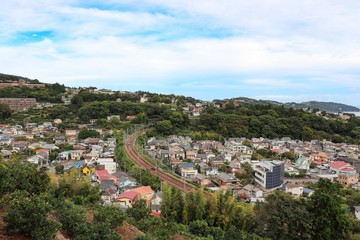Fototapeta premium 湯河原の街並み（神奈川県湯河原町）