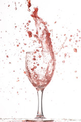 Obraz na płótnie Canvas pouring red wine into a glass, strong flow and splash