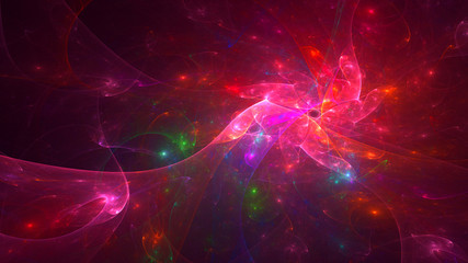 Fototapeta premium 3D rendering abstract red fractal light background