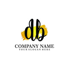 letter DD handwriting Black color logo, and elegant gold brush template