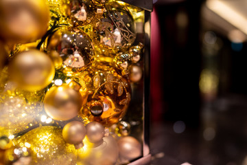 golden christmas background close view 