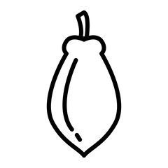 Papaya Icon Vector Simple Design