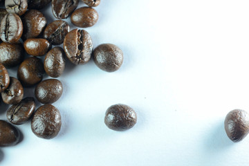 Coffee beans in white background