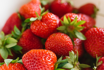 Close-up of fresh organic strawberries