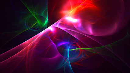 3D rendering abstract red fractal light background