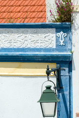 facade decorated in the old town of Palmela, Portugal