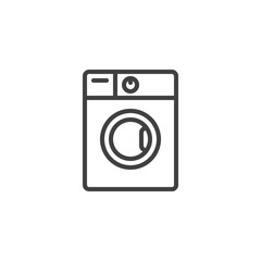 Washer machine line icon. linear style sign for mobile concept and web design. Washing Machine outline vector icon. Laundry symbol, logo illustration. Vector graphics