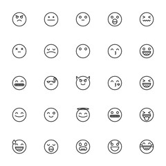 25 Emoji face Icons 1 Outline 64