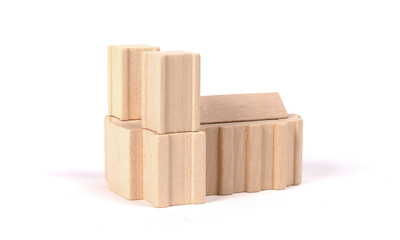 Small wooden blocks, figurine of a church or cathedral