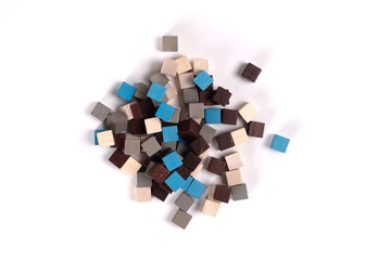 Wooden toy cubes, isolated