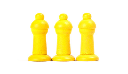 Wooden pawns of a leisure game