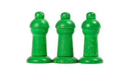 Wooden pawns of a leisure game