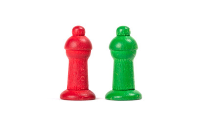 Wooden pawns of a leisure game