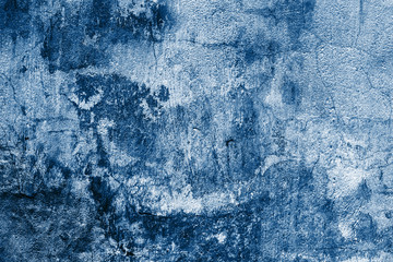 Old blue textured shabby wall, antique background