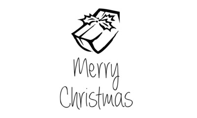 Merry Christmas, Christmas Greeting, typography for print or use as poster, card or T shirt