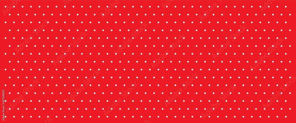 Poster white small dots on red background. polka dot seamless pattern.