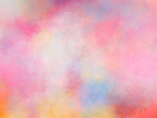 Obraz na płótnie Canvas Watercolor paint like gradient background pastel ombre style. Iridescent template for brochure, banner, wallpaper, mobile screen. Neon hologram theme 