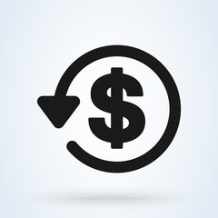 Obraz premium money transfer and Chargeback. vector modern icon design illustration.