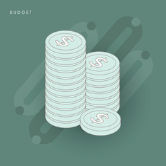 Coins stack vector illustration, coins icon flat, coins pile, coins money.