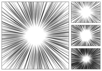 マンガの背景、集中線セット