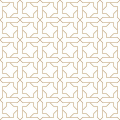 Seamless arabic geometric ornament in brown color.