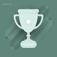 Award icon with champion golden trophy cup for winner.