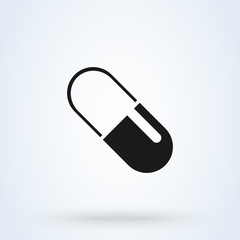 medicine capsule. Simple modern icon design illustration