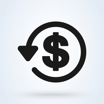 money transfer and Chargeback. modern icon design illustration.