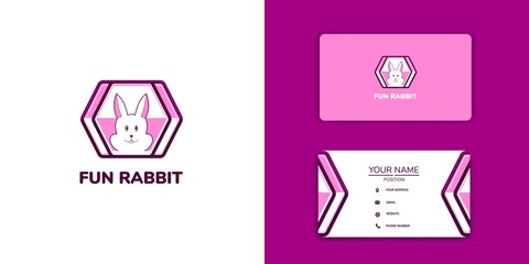 Rabbit logo set with business card