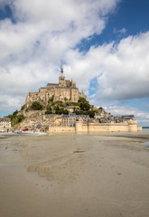  Mont-Saint-Michel, island with the famous abbey, Normandy, France