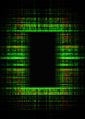 Green and black grunge lines frame