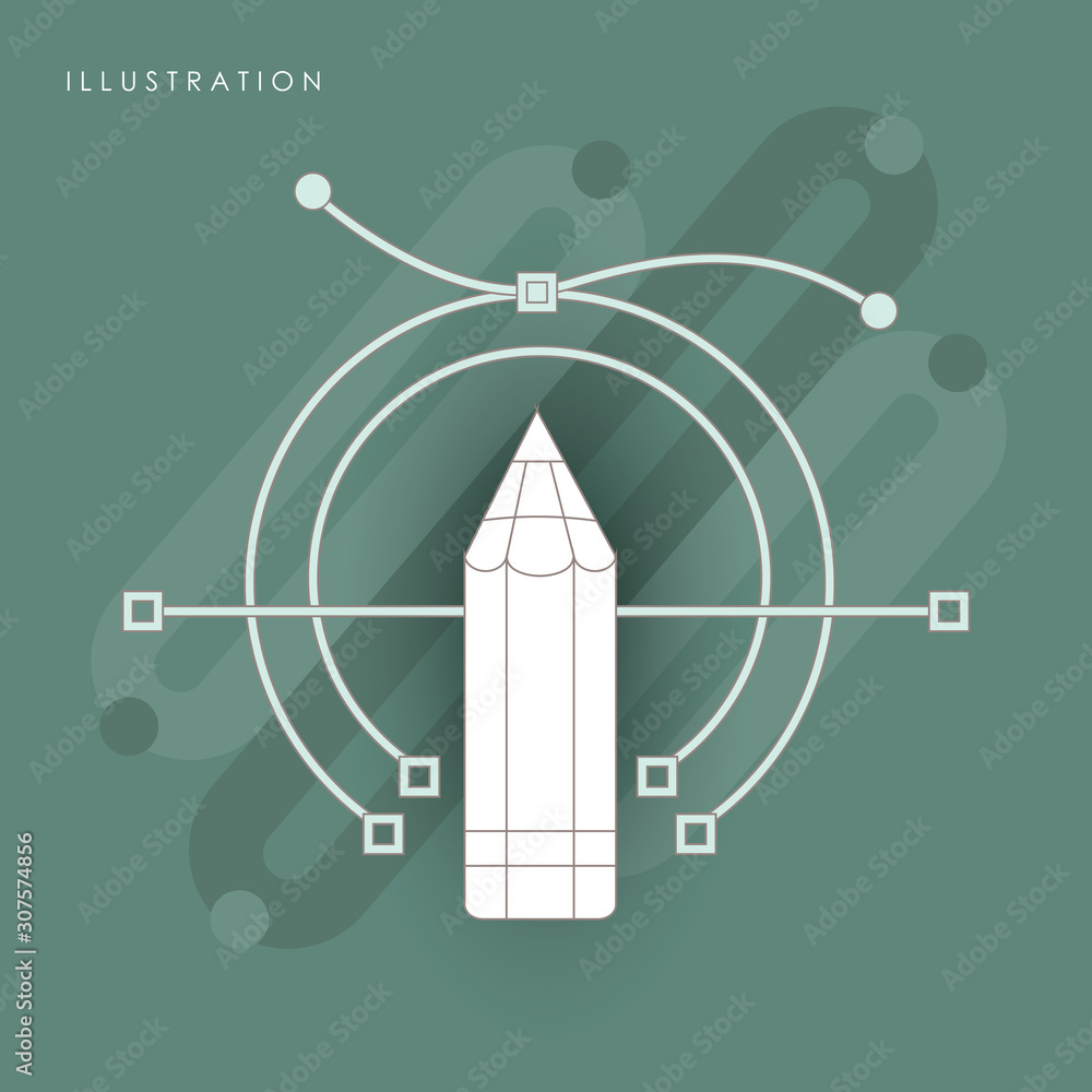 Fototapete pen tool. vector computer graphics. the curve control points.