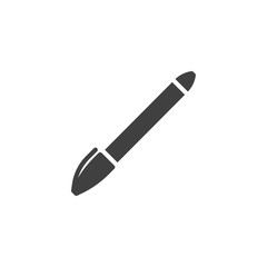 Pen with cap vector icon. filled flat sign for mobile concept and web design. Ball pen glyph icon. Symbol, logo illustration. Vector graphics