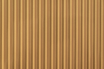 Close up seamless corrugated wall covering in gold color / architecture / seamless pattern / wallpaper concept / metallic texture