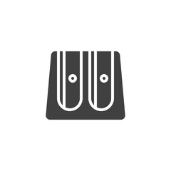 Pencil sharpener vector icon. filled flat sign for mobile concept and web design. Double Hole Pencil Sharpener glyph icon. Symbol, logo illustration. Vector graphics