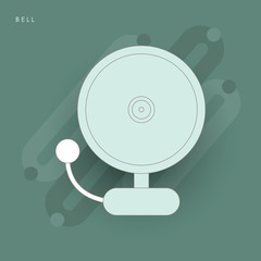 Alarm bell flat icon design.