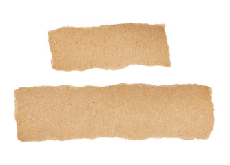 Two torn paper banners isolated on white background